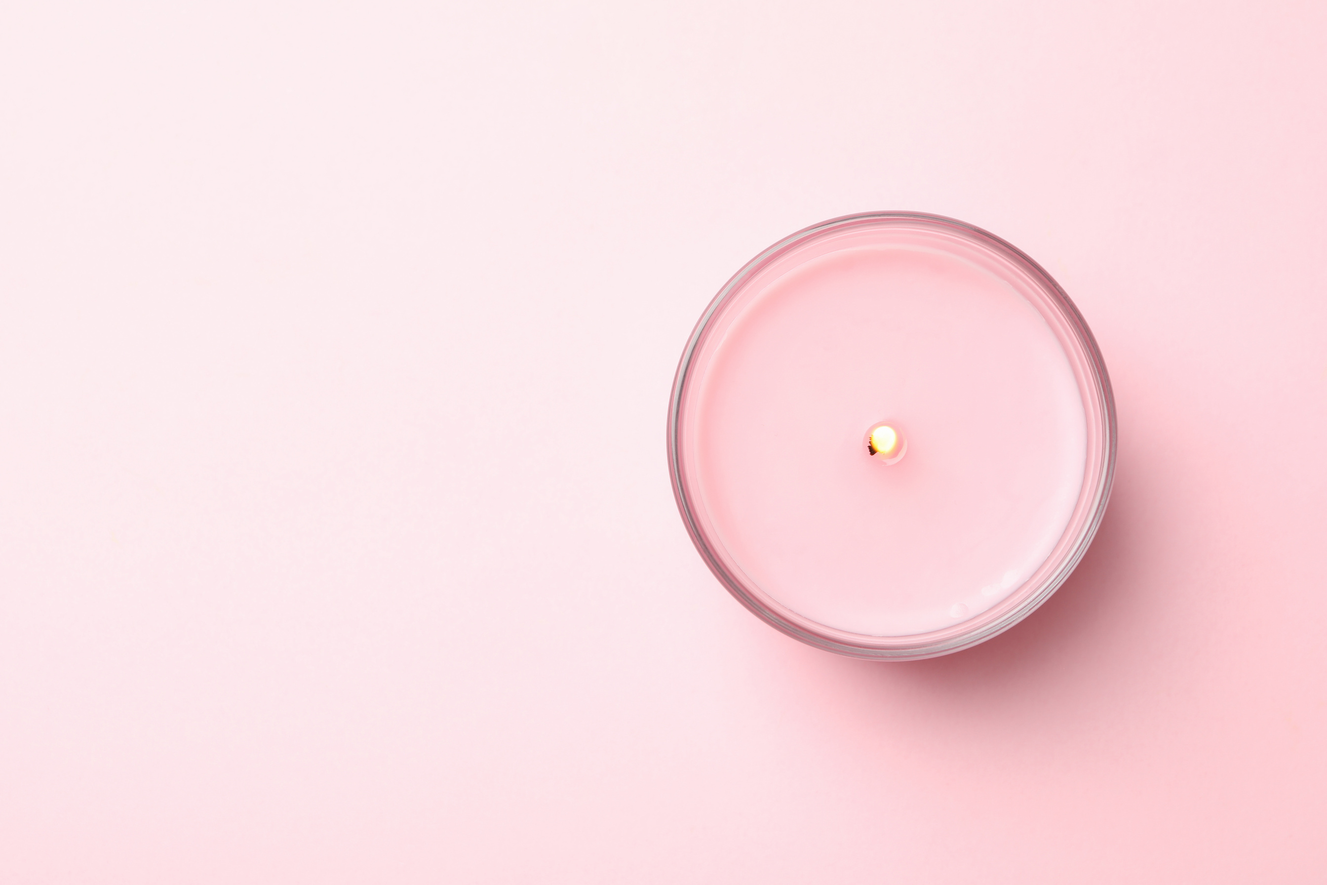 Scented Candle for Relax on Pink Background